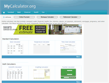 Tablet Screenshot of mycalculator.org